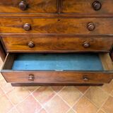 Antique English wooden chest of drawers, 19th century, H127cm