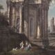 Peinture capriccio architecturale italienne du 20e siècle