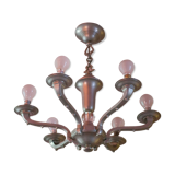 vintage 6-light chandelier, vintage suspension, ceiling lamp, interior decor