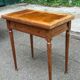 Extendable game table in solid wood Louis XVI and blue velvet.