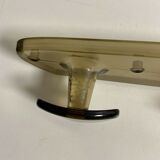 Vintage wall coat holder 70s 3 hooks in smoked plastic