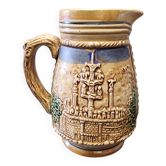 Pichet / chope / bierre ceramique vintage relief musiciens bretons nem japa