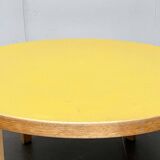 Mid-century modern yellow linoleum coffee table by Alva Aalto for Artek, Finland, 1960s.
