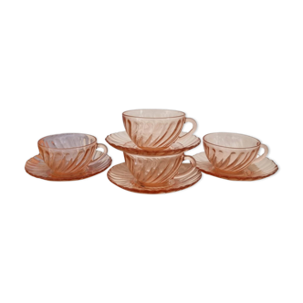 Set of 4 vintage Rosaline cups