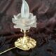 Art nouveau lamp in gilded bronze with glass tulip