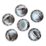 Set of flowery Chinese porcelain cups