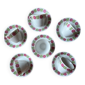 Lot de tasse fleuris porcelaine chinoise