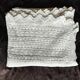 White cotton bedspread - throw with geometric chevron pattern