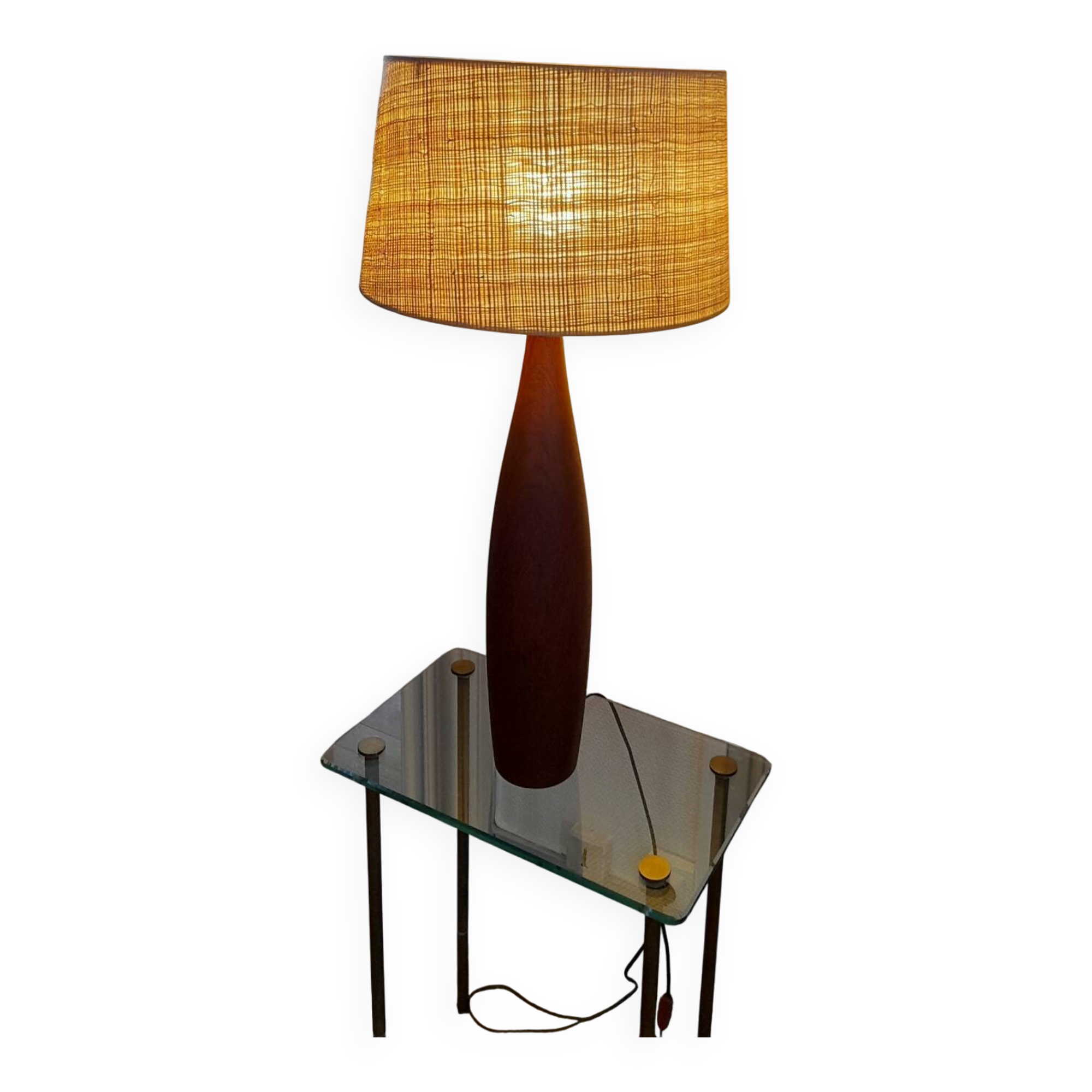 Large Danish modernist lamp in solid teak from the 1960s.