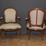 Pair of Louis XV period convertible armchairs
