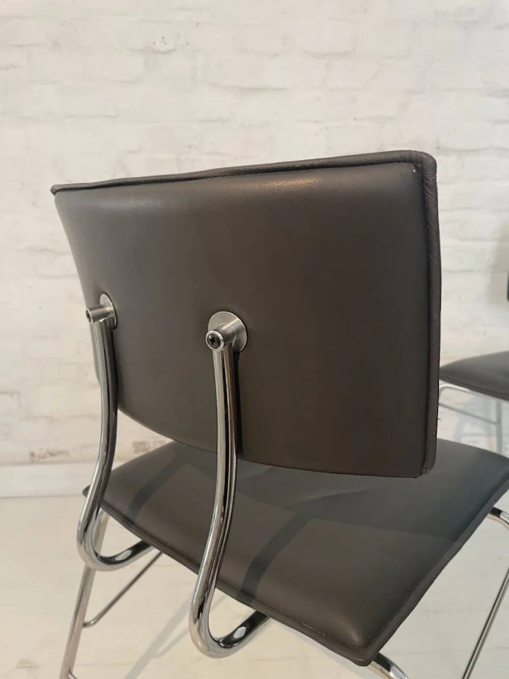 Set of six Sparta leather chairs by Christoph Hindermann for Dietiker, 1990s.