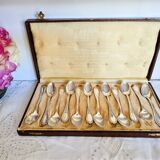 Dessert spoons, silver teaspoons, "white metal"