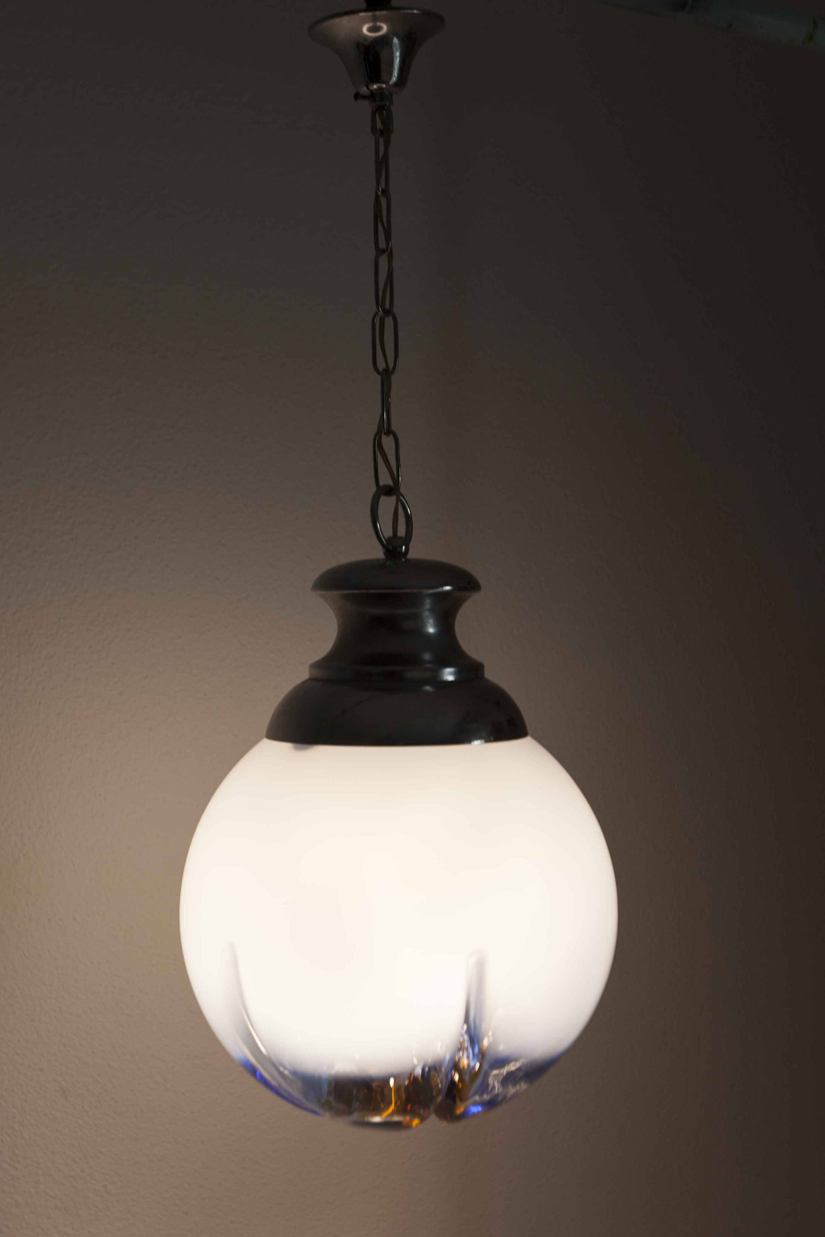 Murano glass globe pendant light Maazzega edition Italian design 70