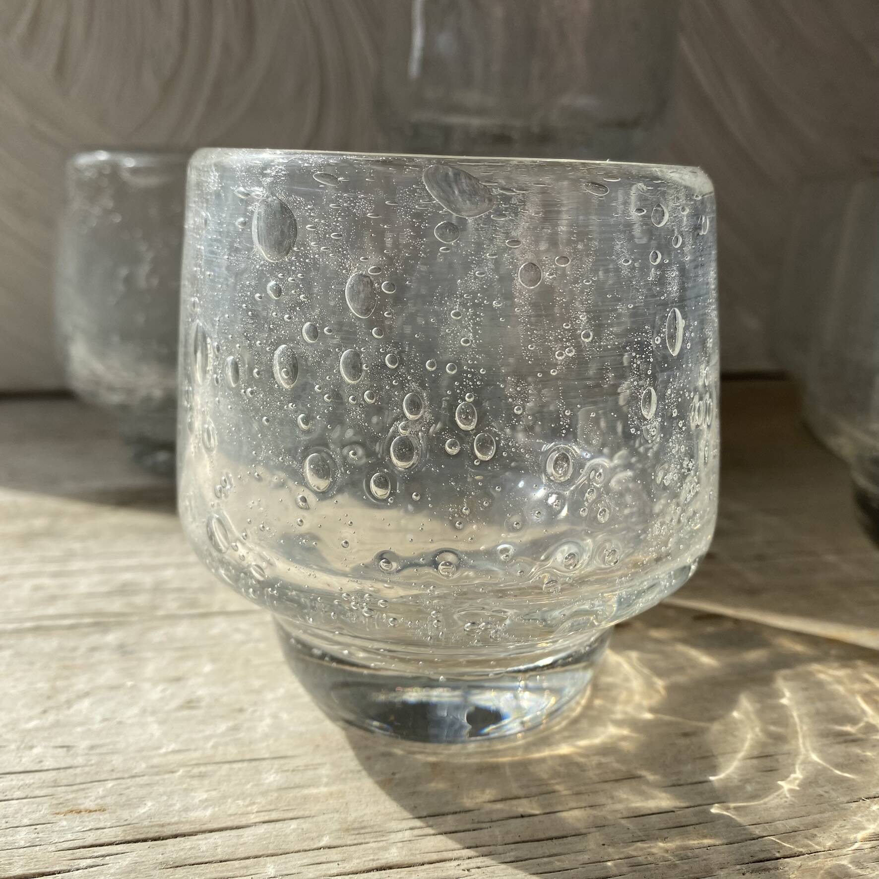 Set punch ou cocktail en verre soufflé bullé , esprit Biot