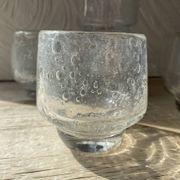 Set punch ou cocktail en verre soufflé bullé , esprit Biot