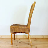 High back wicker chair