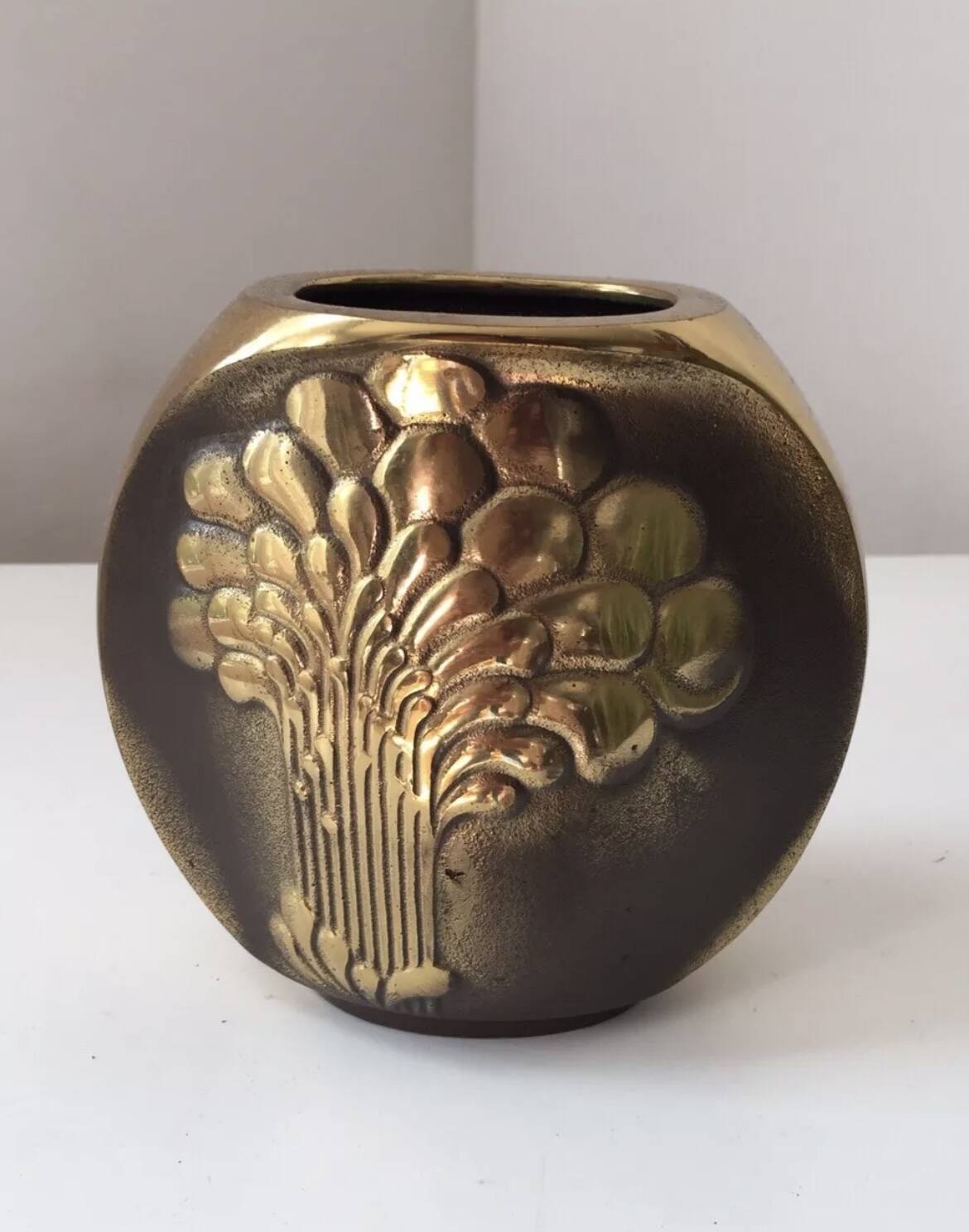 Vintage vase Art Nouveau gilded bronze