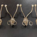 Set of 4 bronze mascaron hooks