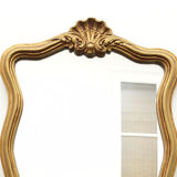 Golden rectangle shell mirror with leaf - 82x41cm