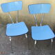 Set de 4 chaises en formica bleu