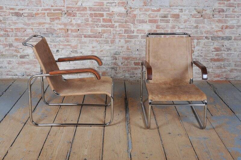 Chaises en chrome Bauhaus tchèques attribuées à M. Breuer pour Thonet, années 1920, ensemble de 2.