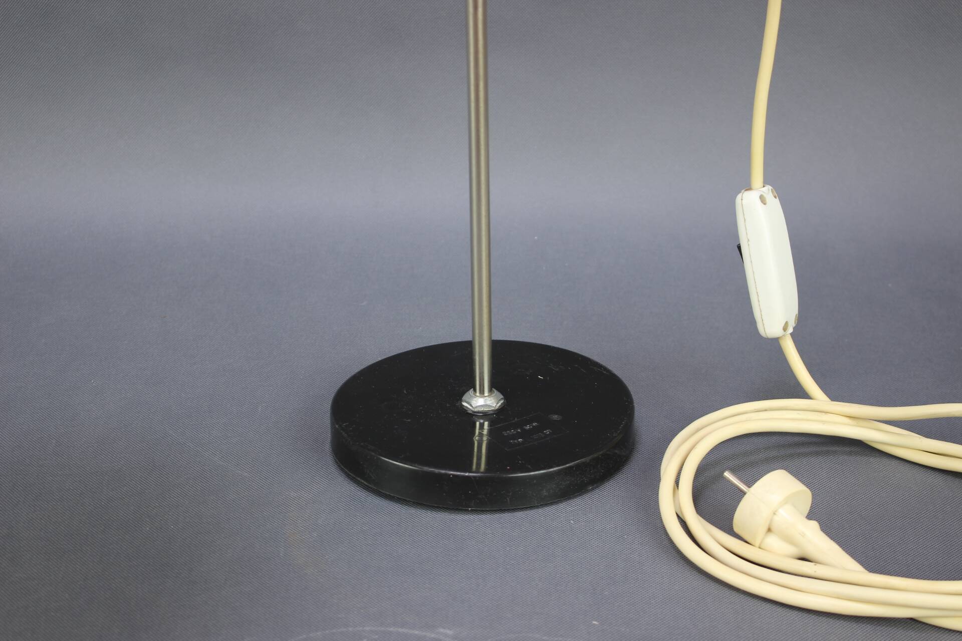 Adjustable Black Bakelite Industrial Table Lamp / Czechoslovakia, 1970s