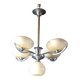 Lustre chrome metal 5 opalines jaune pale 1950