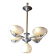 Lustre chrome metal 5 opalines jaune pale 1950