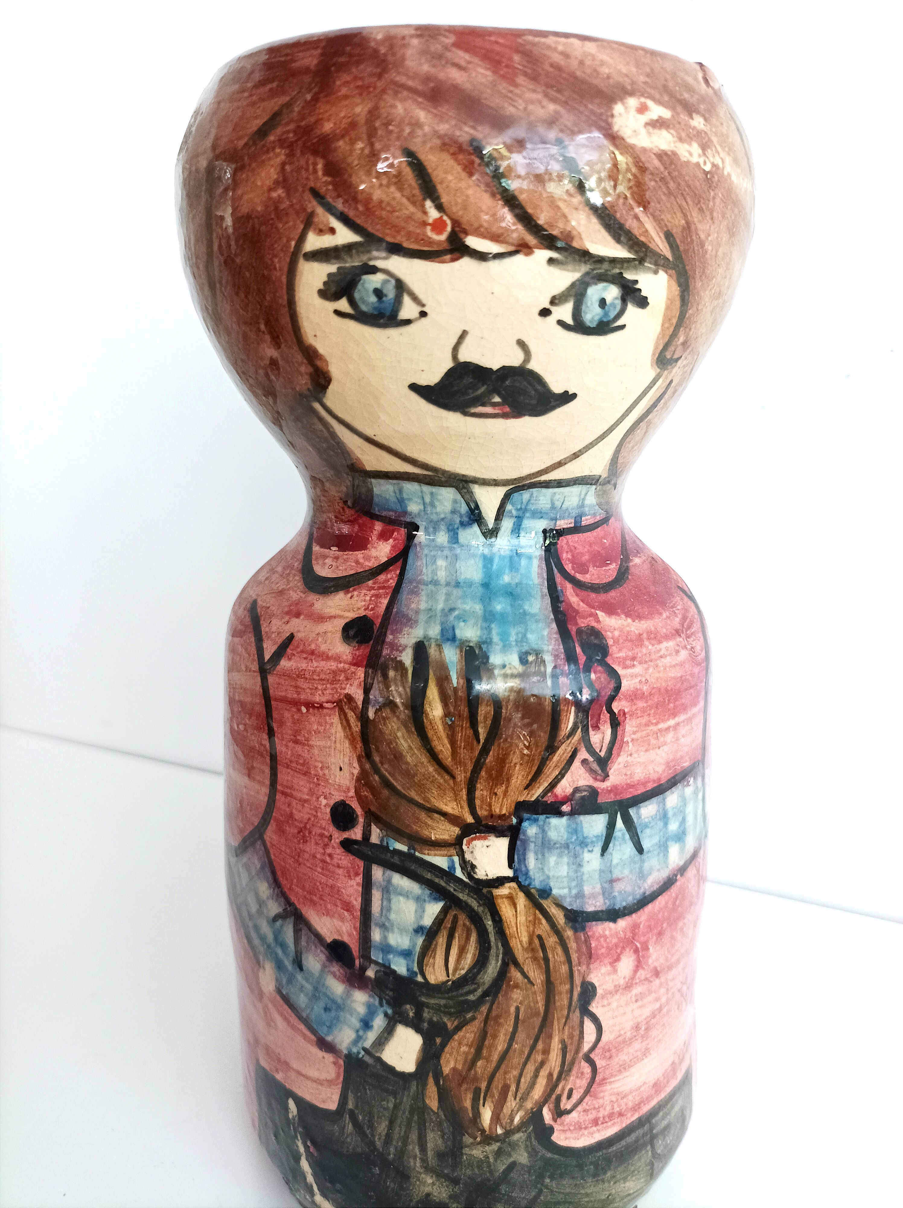 Pair of large terracotta pots signed, Portugal 80s