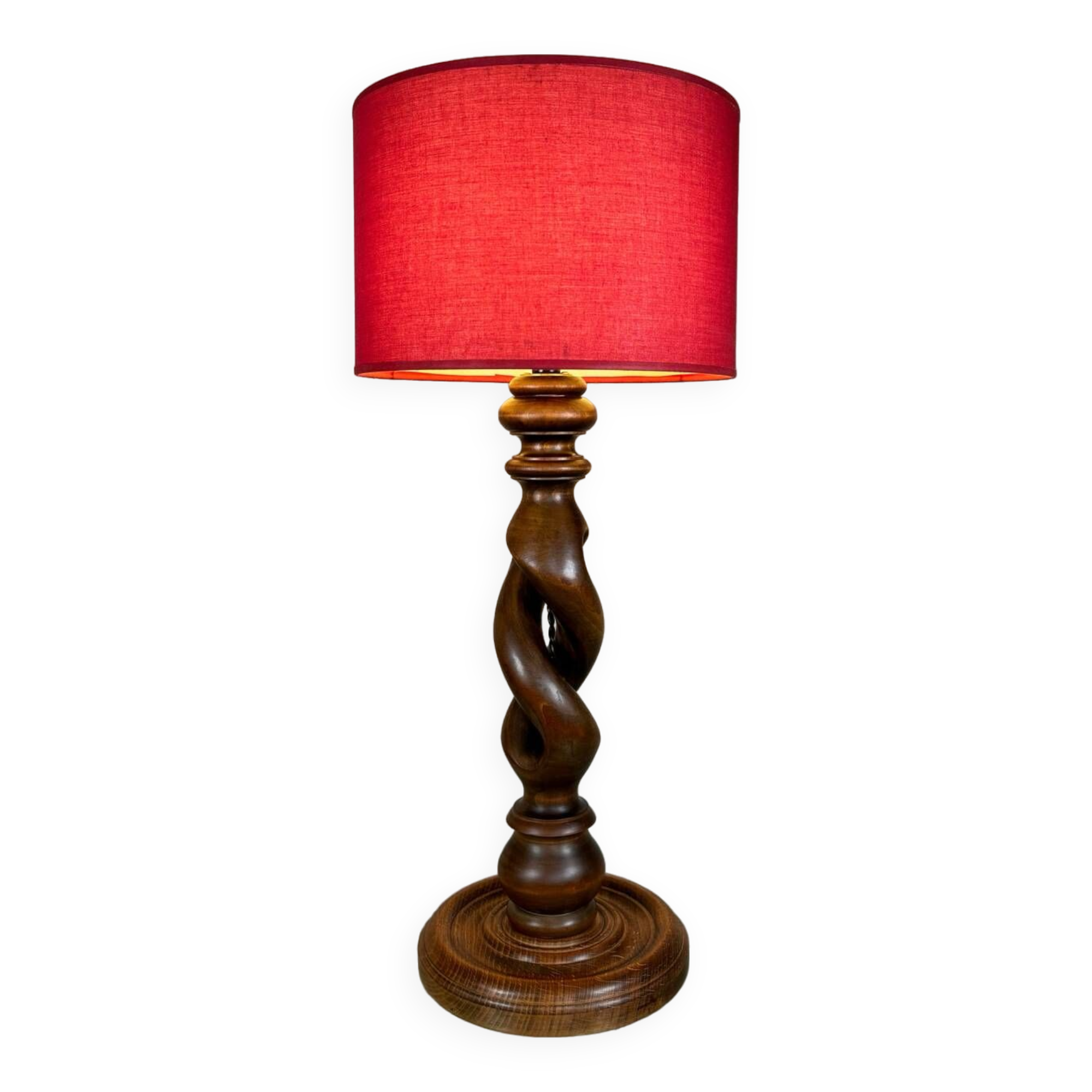 Twisted wood lamp from the 1960s