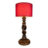 Twisted wood lamp from the 1960s