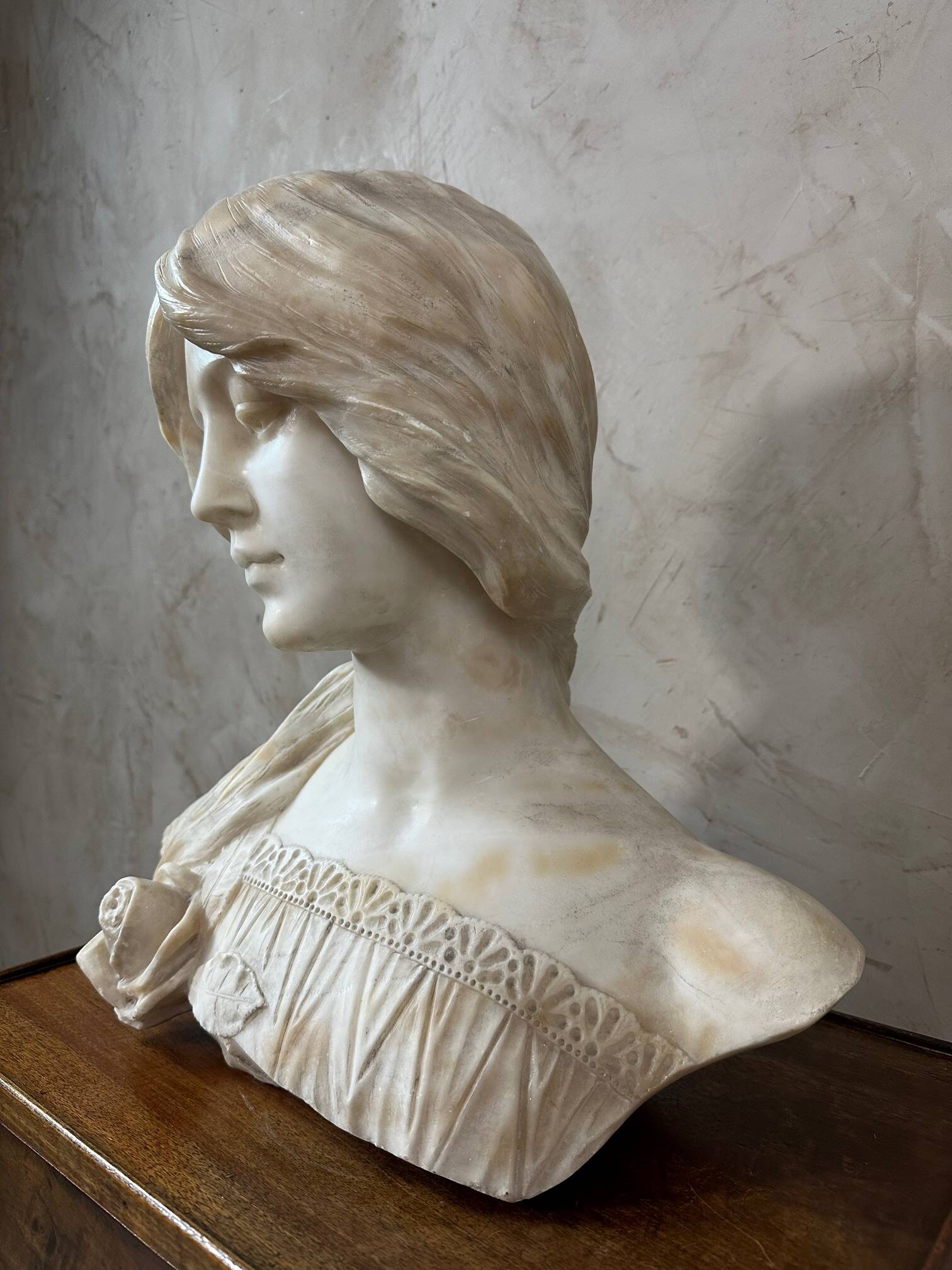 Marble bust of a woman