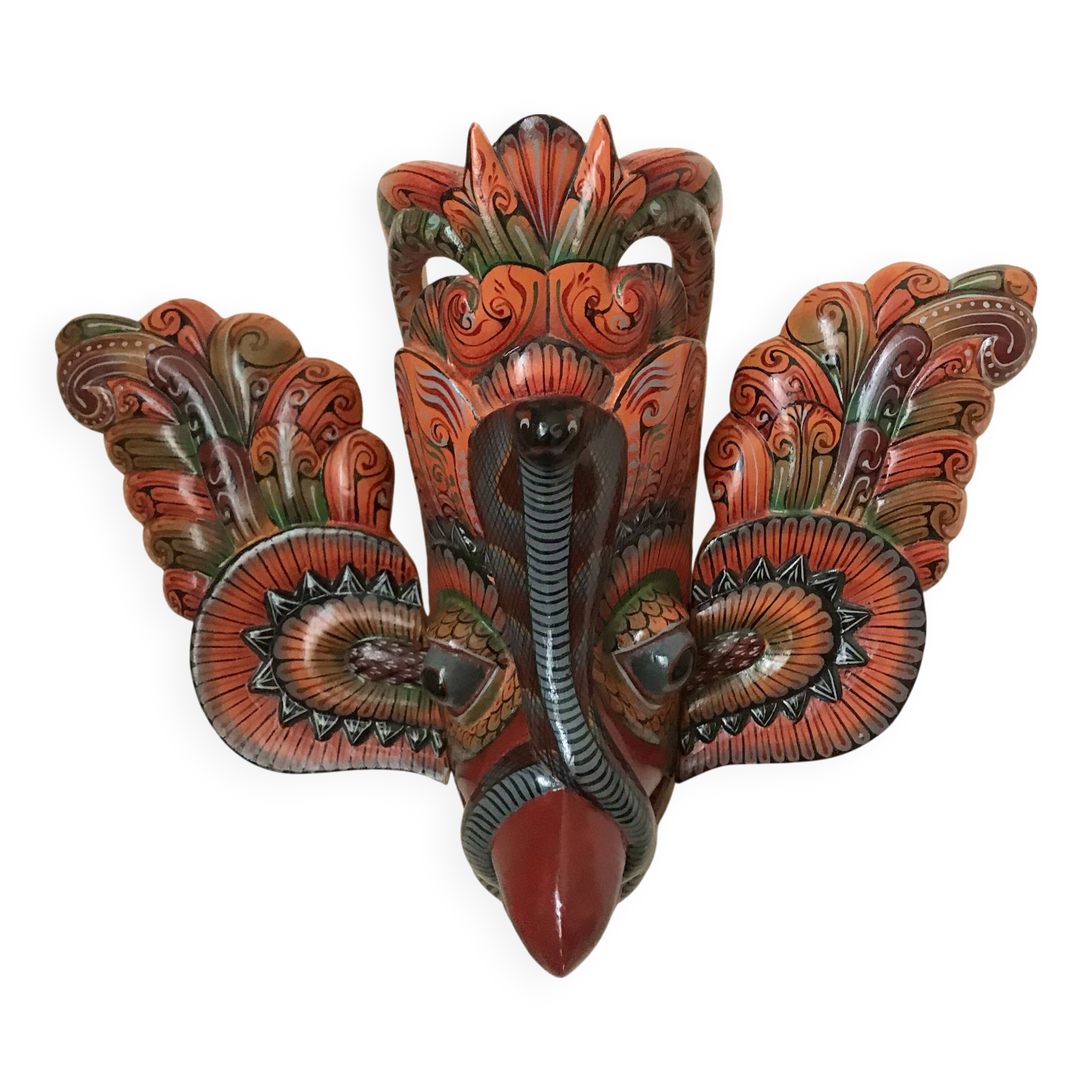 Wooden triptych mask