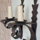 Duo of wrought iron wall lights Ateliers Marolles