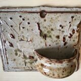 Enamelled sandstone wall flower pot