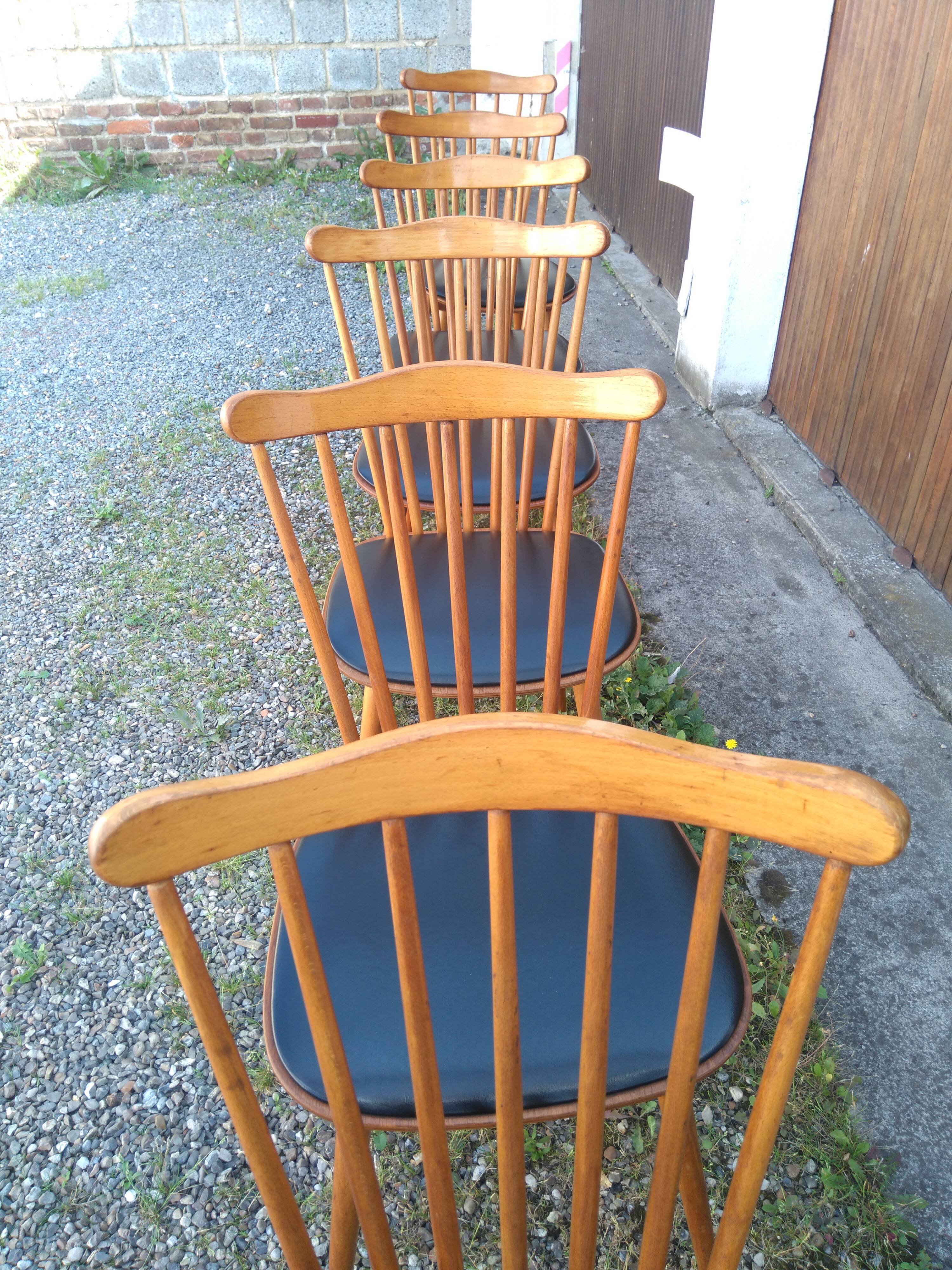 Series of 6 chairs bistrot menuet