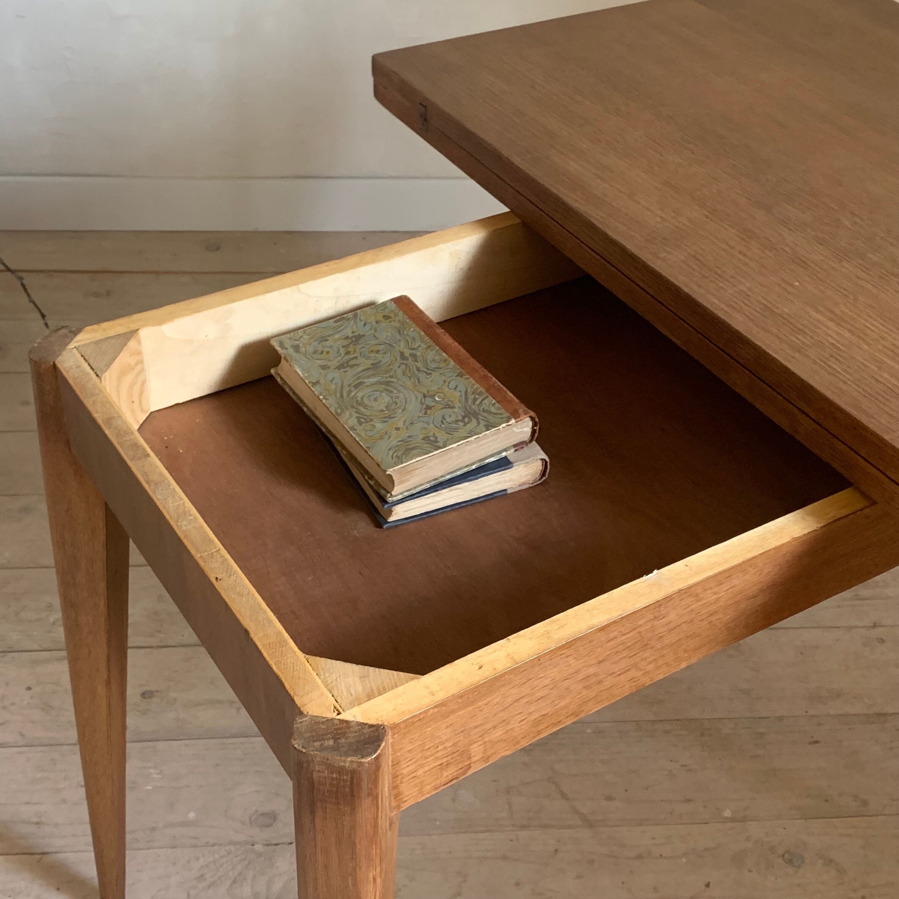Vintage oak wallet table