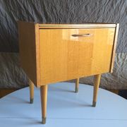 French vintage bedside in varnished blond wood 60