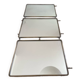 Metal triptych mirror from the 1950s