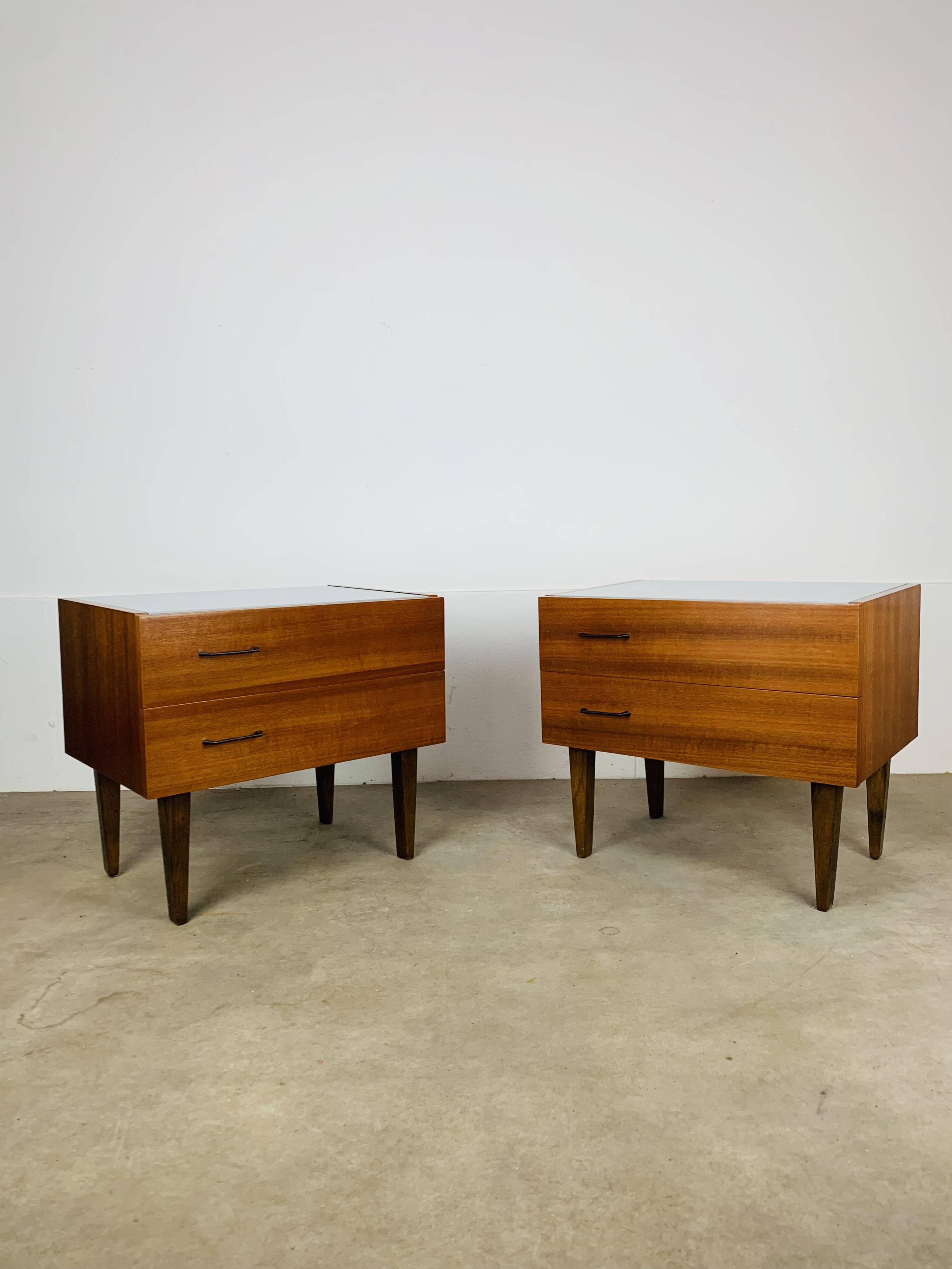 Pair of Scandinavian teak bedside tables, 1960s