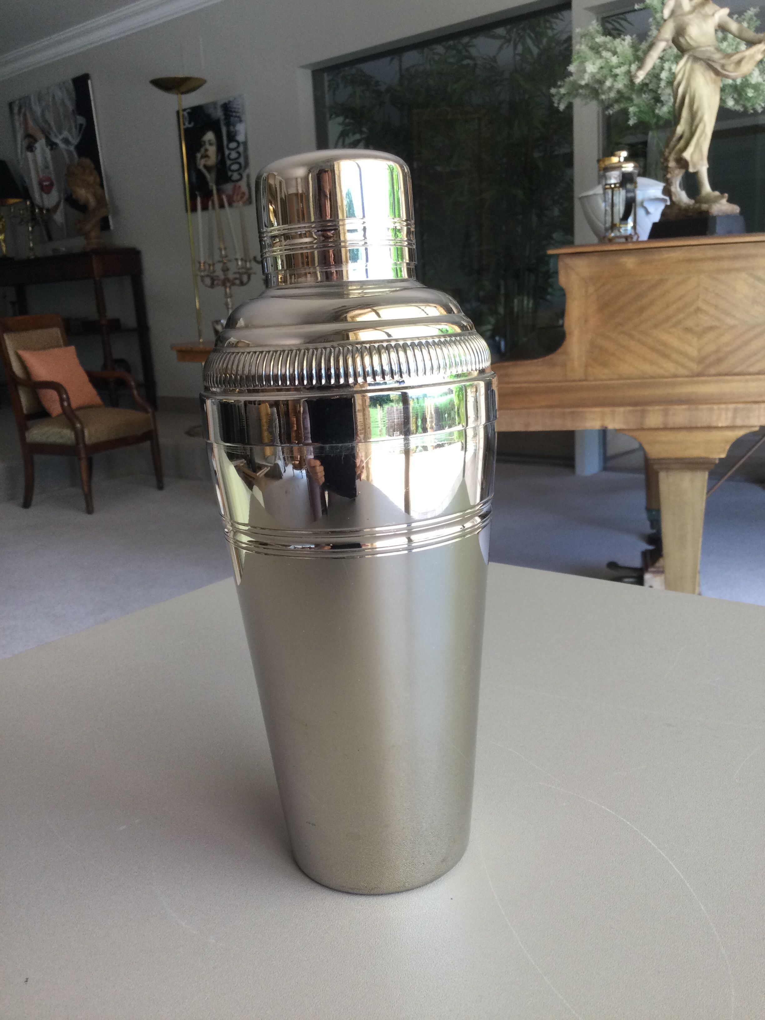 Silver metal shaker