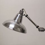 Lampe articulée industrielle, nickelé, Houillon Nancy,