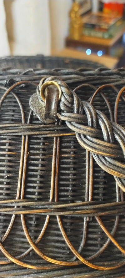 Old Bressan basket in blackened wicker