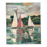 Oil on canvas sailboats