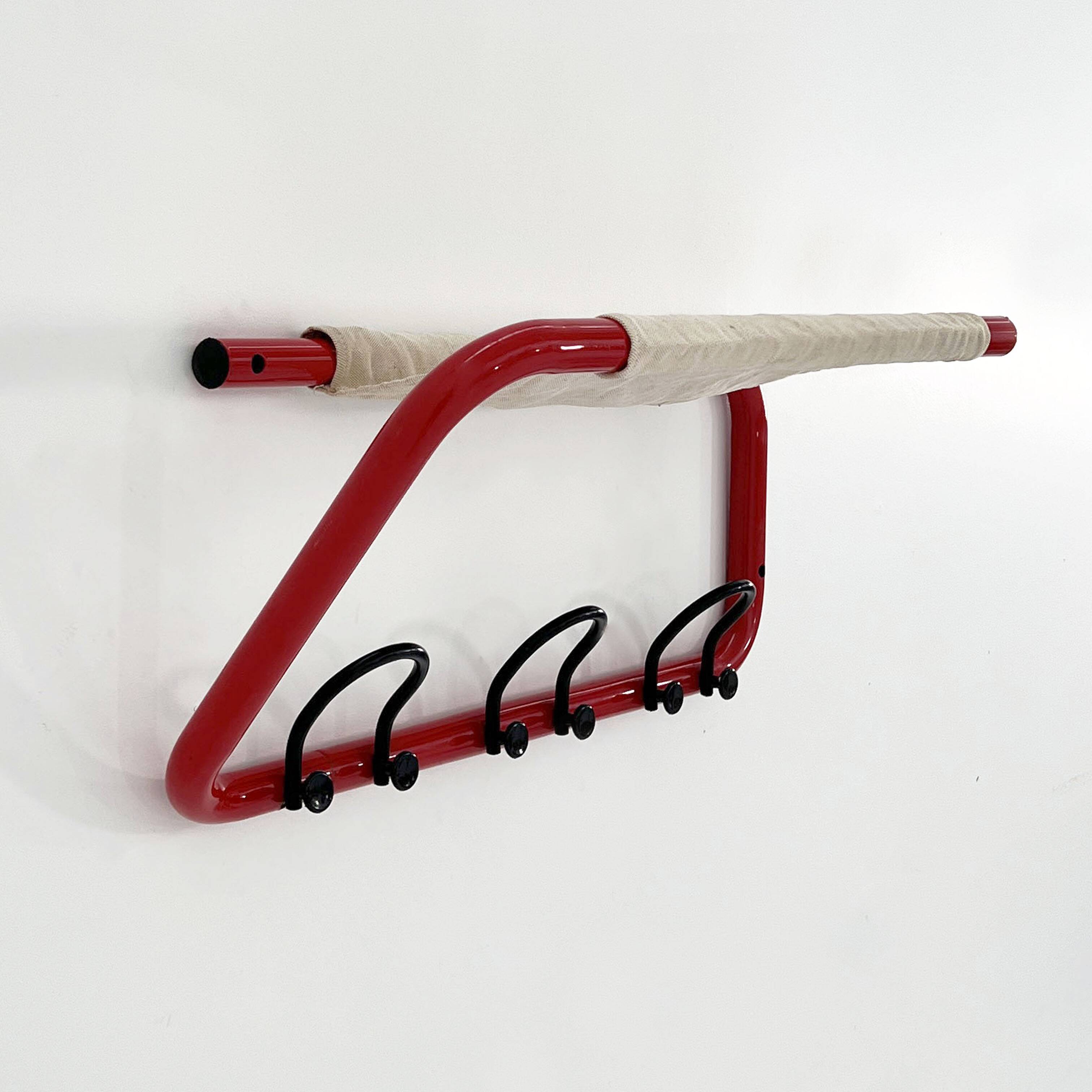 Tubular wall coat rack, 1980