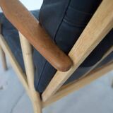 Fauteuil danois en teck et chêne du milieu du siècle, années 1950