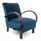 Blue boucle J. Halabala Armchair, after renovation