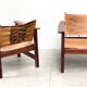 Mid century leather safari armchairs, 1960s
