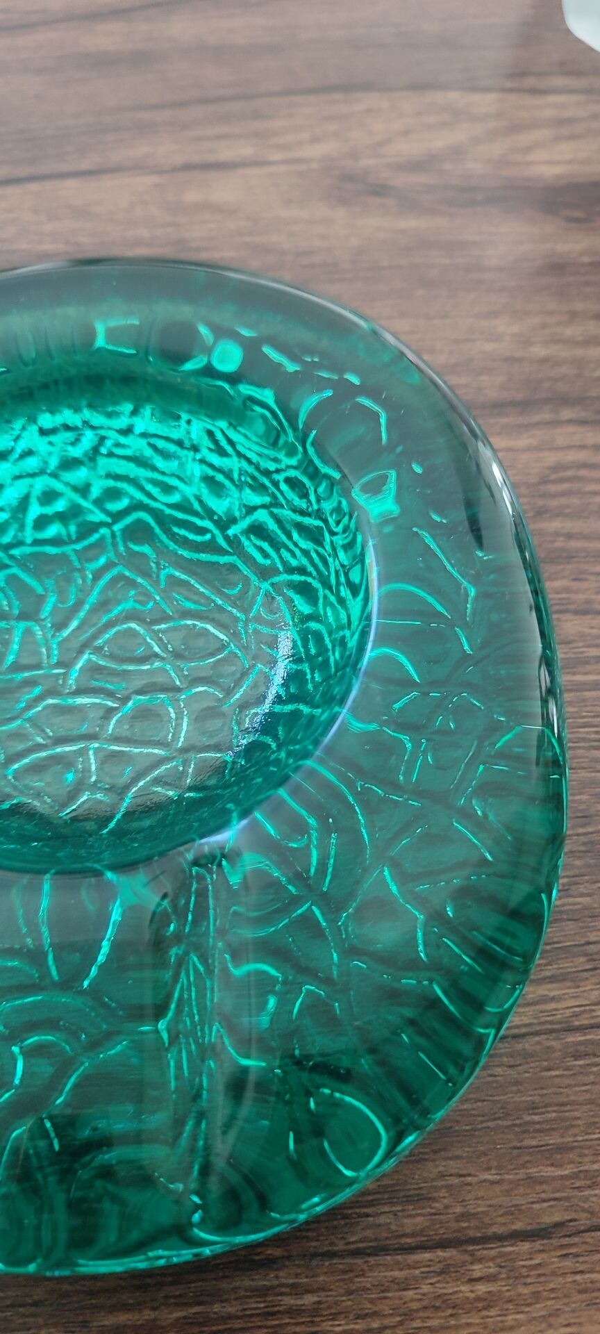 Kosta Boda art ashtray solid glass emerald circa 1970