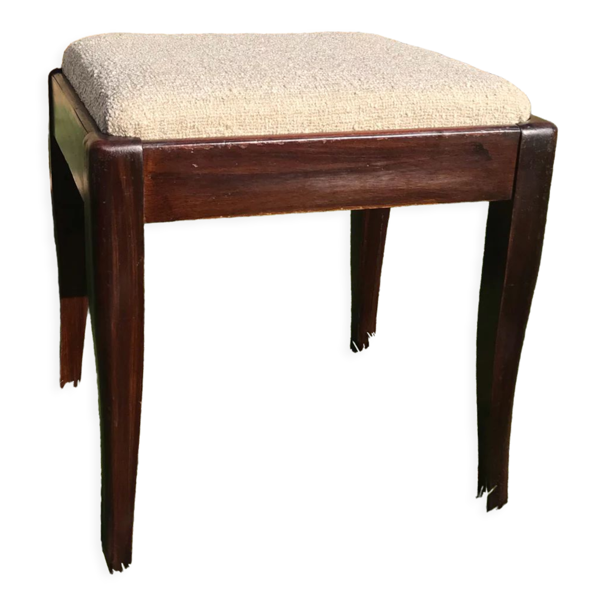 Vintage rectangular piano stool 1950